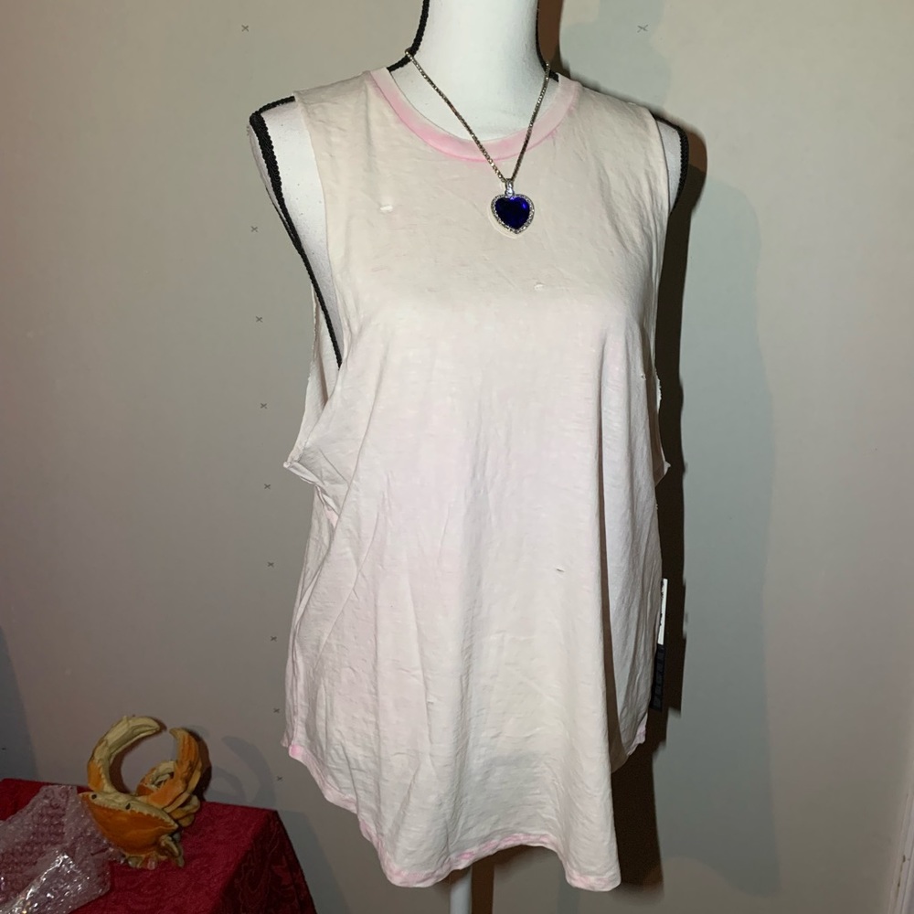 Forever 21 Pink Distressed Tank Top